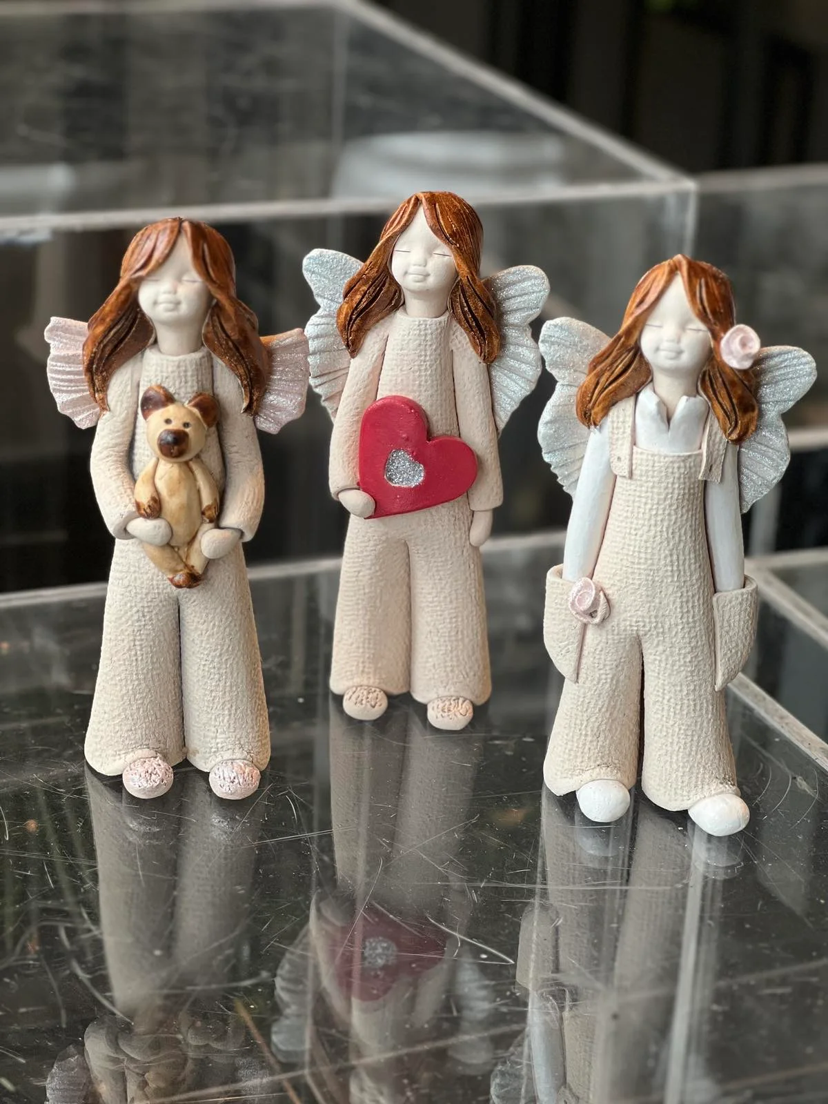mergaitės angeliukės - keramikinis angelas